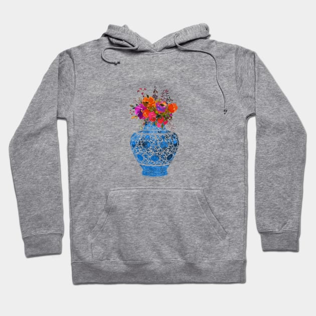 Chinese Ming Vase with Flowers Hoodie by erzebeth